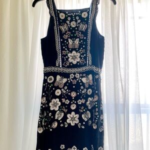 Chelsea & Violet Beaded and Embroidered Floral Midi Dress